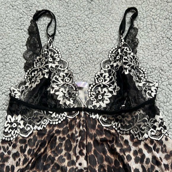 Avidlove Leopard Print Lace Babydoll Strap V Neck Lingerie Chemise - Picture 7 of 9